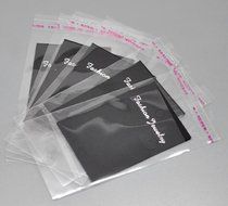 Housweety 100Sets Black Earring Display Cards 7cmx5cm W/ Self Adhesive Bags 11.5cmx6cm
