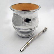 ARGENTINA MATE GOURD YERBA TEA CUP WITH STRAW BOMBILLA SET KIT DIET DRINK 3349 N5