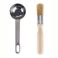 Coffee Grinder Cleaning Brush and Stainless Steel Scoop by Chephon, 2-In-1 Value Pack N4