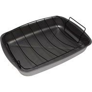 Mainstays Durable Non-Stick Finish Large Roasting Pan Set, 2 pcs. N2