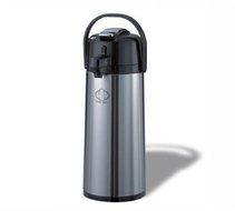Service Ideas ECAL19S Eco-Air Lever Lid Airpot, Glass Vacuum, 1.9 Liter (64.2 oz.), Brushed Stainless/Black