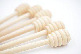 100- PACK 6" Wooden Honey Dippers , Portable Mini Jam Honey Dipper Stirring Rod Wooden Muddler Honey Stick N3
