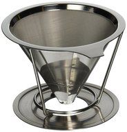 Pour Over Coffee Maker - Paperless Reusable Stainless Steel Drip Coffee Cone Filter with Removable Stand (1-2...