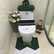 3PCS Toilet Seat Cover,Morecome Fancy Snowman and Rug Bathroom Set Christmas Decor N5