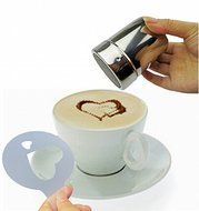 Coffee Stencils Latte Art Cappuccino Plastic Plate Template 16 Designs Decorating Tool + Mesh Shaker + Spoon N3