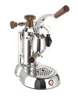 La Pavoni PSW-16 Stradavari 16-Cup Espresso Machine, Chrome with Wood Handles N6