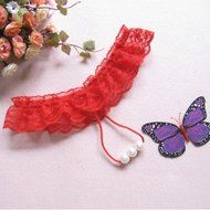 Underpants ，Beautyvan Comfortable 2016 New Thongs G-string Lace Pearl Panties Lingerie Underwear (Red) N7