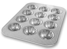 USA Pan Bakeware Aluminized Steel Mini Fluted Cupcake Pan, 12-Well