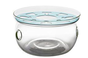 Excelity&reg; Ultra Clear Glass Teapot Warmer Candle Lit N2