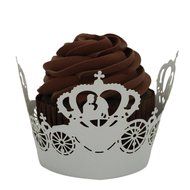 50pc Hollow Christmas Cup Cake,Morecome Cupcake Wrapper Liner Baking Cup Muffin (White) N6