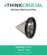 Washable & Reusable Stainless Steel Cone Coffee Filter Fits Chemex® 3-Cup Coffee Makers including Chemex CM-1C... N2