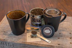 AulivCo Tea Infuser Set Bundle with Mesh Stainless Steel Strainer, Black Silicone Handle, Lid and Teaspoon N4