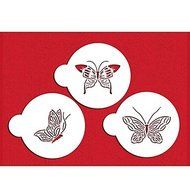 Sher FOUR-C Plastic Stencil Set Top Decorating for Cup Cake Color White,3PCS/Set N2