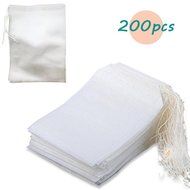 Thiroom 200pcs Disposable Filter Empty Teabags String Heat Seal Herb Loose Tea bag N2