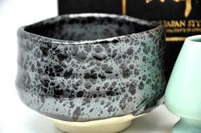 Japanese Mino Yaki ware Matcha Bowl And Tea Ceremony Set Green Tea 11.5 / 11.5 / 8.5cm (4.5 / 4.5 / 3.3inch)[7390] N2