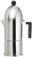 La Cupola Espresso Maker by Aldo Rossi Size: 6 cup, Handle Color: Black, Finish: Aluminum N2