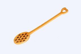 Honey Land Set of 2 Wooden Honey Dipper Stick, Heart-Shaped Handle, 4 Inch Dispenser, Drip and Drizzle, 100% Natural... N4