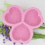 Sher Heart Shaped Rose Flower Fondant Cake Chocolate Silicone Mold Cake Decoration Tools,L14.5cmW14.5cmH3cm N2