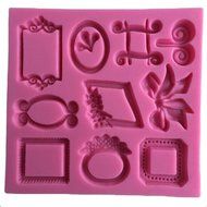 FLY 3D Silicone Mold Photo Frame and Picture Frame Shape Lace Cake Tools,Pink N5