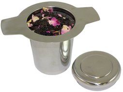 Brew-In-Mug Fine Mesh Tea Infuser, Stainless Steel Long Handled Tea Strainer with Lid (1 Set) N3