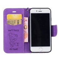 iPhone 7 Plus Case, iPhone 7 Plus Wallet Case,PHEZEN Cute Bear Don't Touch My Phone Design PU Leather Wallet Case... N61