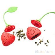 GOOTRADES Silicone Tea Leaf Strainer Herbal Spice Infuser Filter Strawberry Design (pack of 2) N7