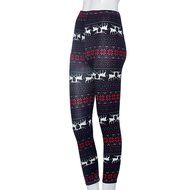PHOTNO Women Skinny Leggings Stretchy Flower Deer Printed Pencil Tight Pants N4