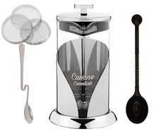 Cuisine Essentials Stainless Steel Press Coffee Maker Set, 34-Ounce N2