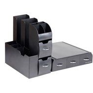 Mind Reader Black K-Cup Combine 2-Piece Drawer and Condiment Organizer