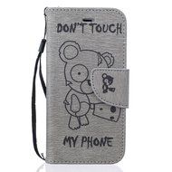 iPhone 7 Plus Case, iPhone 7 Plus Wallet Case,PHEZEN Cute Bear Don't Touch My Phone Design PU Leather Wallet Case... N82