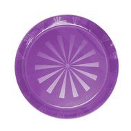 Party Essentials Hard Plastic 12-Inch Round Serving Trays, Purple, 2Pk N14