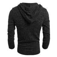 Men's Blouse,Laimeng Cotton Blend Autumn Winter Fashion Hooded Sweater Top Blouse (L, Wine Red) N5