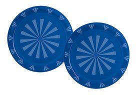 Party Essentials Hard Plastic 12-Inch Round Serving Trays, Purple, 2Pk N17