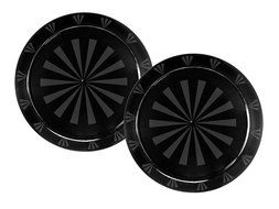Party Essentials Hard Plastic 12-Inch Round Serving Trays, Purple, 2Pk N18