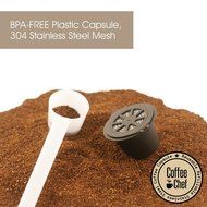 Coffee Chef (TM) 5 Pcs Refillable Reusable Nespresso Coffee Capsules Pods with Bonus Spoon - BPA Free - OriginalLine... N2