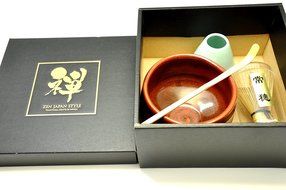 Japanese Mino Yaki ware Matcha Bowl And Tea Ceremony Set Green Tea 11 / 11 / 8.5cm (4.3 / 4.3 / 3.3inch)[7384]