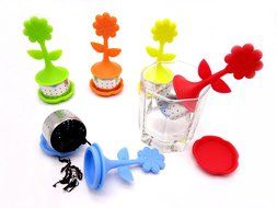 Kingway Tea Infuser Set,best for Flower Tea Filter ,Includes Silicone Flower Infuser with Stainless Steel Strainer... N3