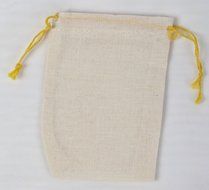 Yellow Double Drawstring Muslin Bags 100 Count