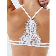 PHOTNO Women Hollow Translucent Underwear Sheer Lace Strap Lingerie Bra Top Bustier N14