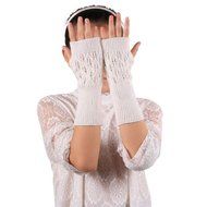 Hollow Out Leaves Knitted Gloves,Morecome Fashion Women Girl Knitted Gloves (Purple) N8
