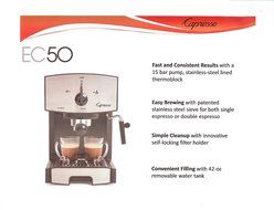 Capresso EC50 Stainless Steel Pump Espresso and Cappuccino Machine N7