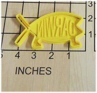 Darwin Fish shaped Fondant Cookie Cutter and Stamp #1099