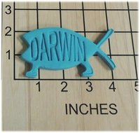 Darwin Fish shaped Fondant Cookie Cutter and Stamp #1099 N2