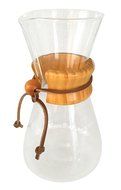 Diguo Pour Over Coffee Maker Classic Series Glass Coffeemaker with Measurements Wooden Handle 4-5 Cups