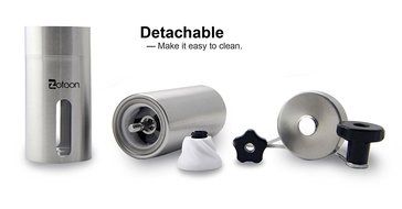 Zotoon Manual Ceramic Burr Coffee Grinder - Best Hand Coffee Bean Mill - Aeropress Compatible N3