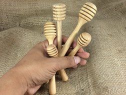 Honey Dipper Wooden Honey Spoon Drizzler Stick Engraved Wood Mini Personalized Honey Stirrer (C) N6