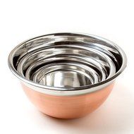 Cook's Corner 4-Piece Stainless Steel Mixing Bowl Set - Copper Coated Finish N7
