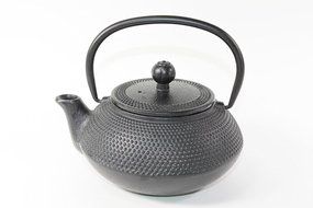 Japanese Antique 24 Fl Oz Black Small Dot Hobnail Chinese Cast Iron Teapot Tetsubin with Infuser + Gift Bow N5