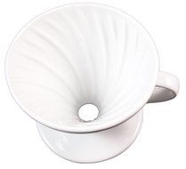 Pour Over Coffee Maker, Pourover Coffee Dripper White Ceramic Commercial Quality, No. 2 Filter Size N6