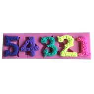 FLY 0-9 Numbers 3D Silicone Mold For Cake Decorating Tools,Pink N3